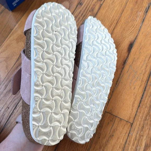 Birkenstock Lugano pink clay suede Women's Blush Sandals 38 - Picture 8 of 9